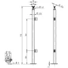 Korlátkészítő 2 rúdtartóval 970 mm nemesacél V2A