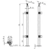 Korlátkészítő 4 rúdtartóval sarok 970 mm V2A nemesacél