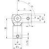 Csuklós összekötő furat ? 122 mm csiszolt nemesacél V2A