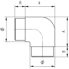 Sarokív 90° rövid ? 424 x 20 mm csőhöz csiszolt nemesacél V2A