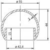 Csővégzáró ? 424 mm-es csőhöz kívül ? 55 mm mag. 44 mm nemesacél V4A