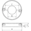 Kétrészes takarórozetta ? 105 mm furat ? 43 mm csiszolt nemesacél V4A