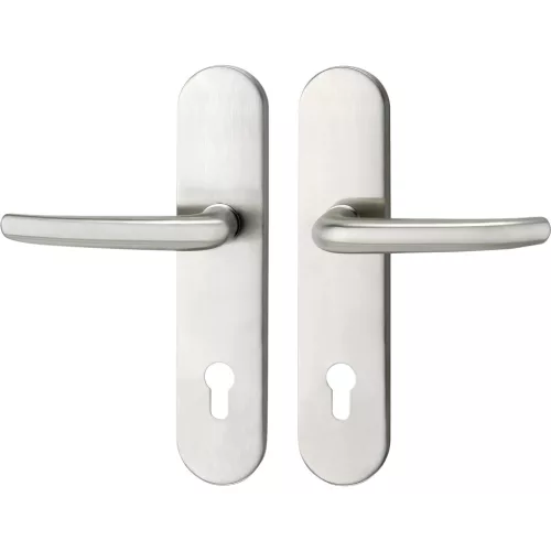 Marchesi hosszúpajzsos Biztonsági kilincsgarnitúra BRÜNN PZ 88 cilinder védő nélkül nemesacél RC2