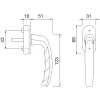 Hoppe Atlanta Ablakkilincs 7x32-42 mm Secustik Stift Ezüst
