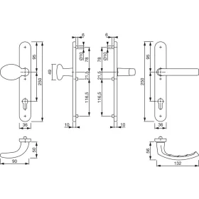   HOPPE LIEGE biztonsági gomb/kilincs garnitúra PZ92 67-72 mm barna