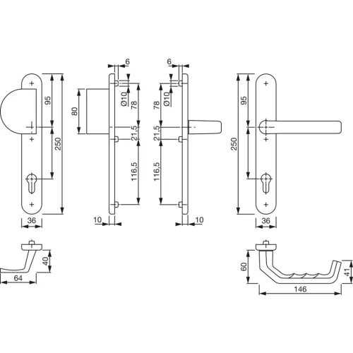 HOPPE LIEGE biztonsági gomb/kilincs garnitúra PZ92 67-72 mm fehér