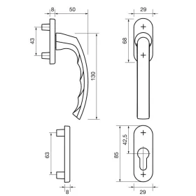  HOPPE LIEGEkülső  erkélyajtófogantyú-félgarnitúra  fehér
