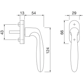 HOPPE VERONA ablakkilincs 7x35 mm stift ezüst eloxált