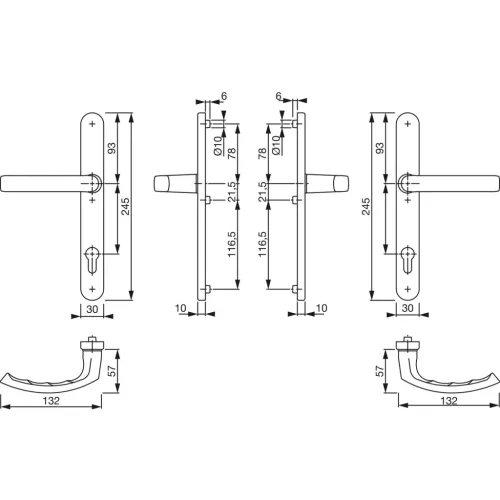 HOPPE LIEGE biztonsági kilincsgarnitúra PZ92 72-82 mm fekete