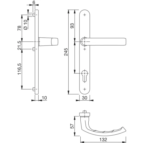 HOPPE LIEGE kilincs félgarnitúra PZ92 72-82 mm fehér