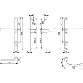   HOPPE LIEGE biztonsági kilincsgarnitúra PZ92 67-72 mm ezüst