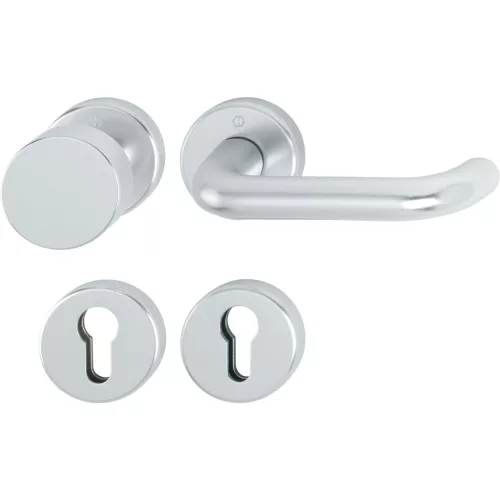 HOPPE PARIS tűzgátló rozettás gomb/kilincs garnitúra PZ ezüst eloxált