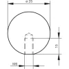 CROSO tömör golyó egyoldalú zsákfurattal M6 golyó ? 25 mm nemesacél V2A