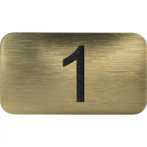 számtábla öntapadó 35x20 mm Nr. 1 műanyag fémes arany hatású