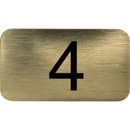 számtábla öntapadó 35x20 mm Nr. 4 műanyag fémes arany hatású
