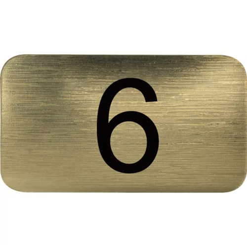 számtábla öntapadó 35x20 mm Nr. 6 műanyag fémes arany hatású
