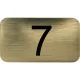 számtábla öntapadó 35x20 mm Nr. 7 műanyag fémes arany hatású
