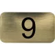 számtábla öntapadó 35x20 mm Nr. 9 műanyag fémes arany hatású