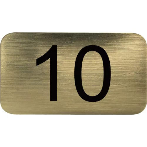 számtábla öntapadó 35x20 mm Nr. 10 műanyag fémes arany hatású