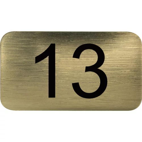 számtábla öntapadó 35x20 mm Nr. 13 műanyag fémes arany hatású