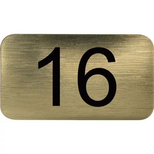számtábla öntapadó 35x20 mm Nr. 16 műanyag fémes arany hatású