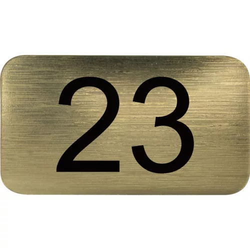 számtábla öntapadó 35x20 mm Nr. 23 műanyag fémes arany hatású