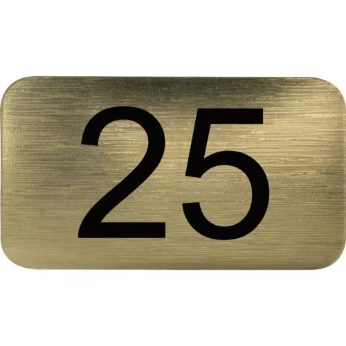számtábla öntapadó 35x20 mm Nr. 25 műanyag fémes arany hatású