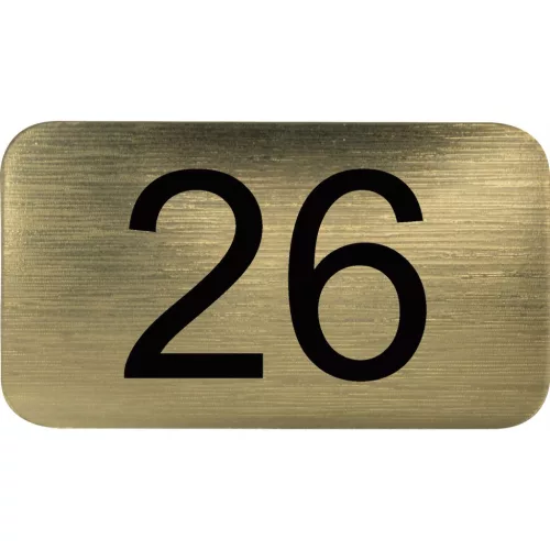 számtábla öntapadó 35x20 mm Nr. 26 műanyag fémes arany hatású