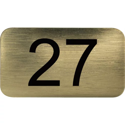 számtábla öntapadó 35x20 mm Nr. 27 műanyag fémes arany hatású