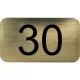 számtábla öntapadó 35x20 mm Nr. 30 műanyag fémes arany hatású