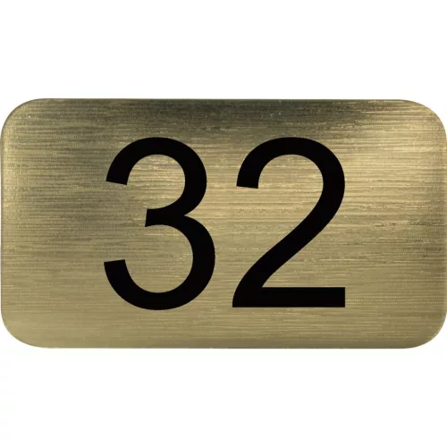 számtábla öntapadó 35x20 mm Nr. 32 műanyag fémes arany hatású