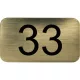 számtábla öntapadó 35x20 mm Nr. 33 műanyag fémes arany hatású