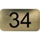számtábla öntapadó 35x20 mm Nr. 34 műanyag fémes arany hatású
