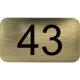 számtábla öntapadó 35x20 mm Nr. 43 műanyag fémes arany hatású