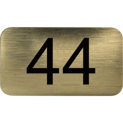 számtábla öntapadó 35x20 mm Nr. 44 műanyag fémes arany hatású