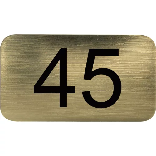 számtábla öntapadó 35x20 mm Nr. 45 műanyag fémes arany hatású