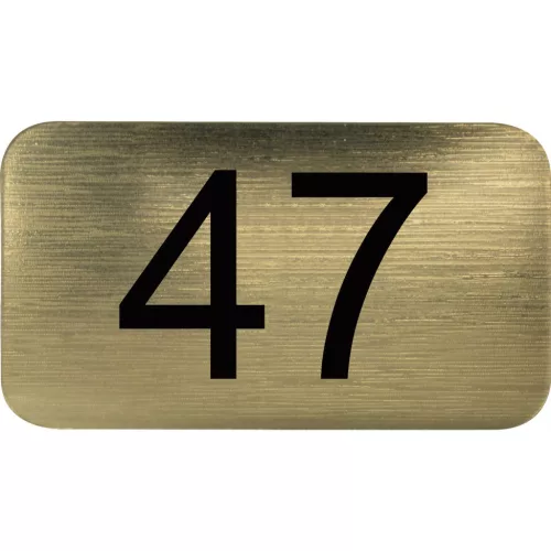 számtábla öntapadó 35x20 mm Nr. 47 műanyag fémes arany hatású