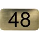 számtábla öntapadó 35x20 mm Nr. 48 műanyag fémes arany hatású