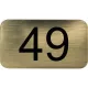 számtábla öntapadó 35x20 mm Nr. 49 műanyag fémes arany hatású