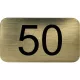 számtábla öntapadó 35x20 mm Nr. 50 műanyag fémes arany hatású