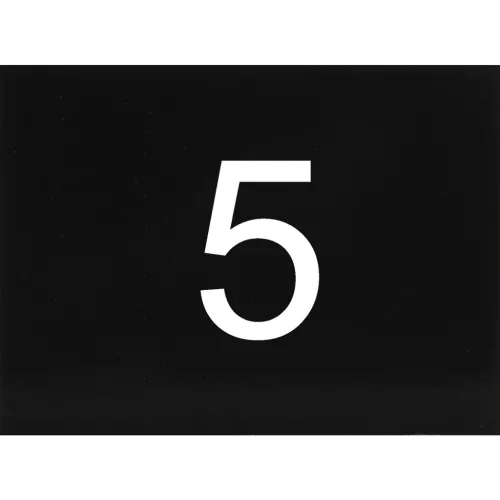 számtábla öntapadó 40x30 mm Nr. 5 műanyag fényes fekete