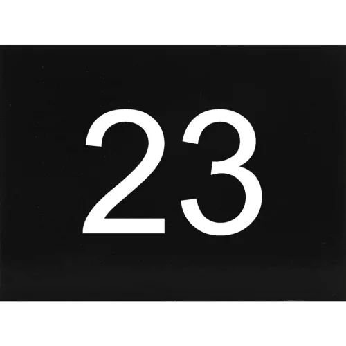 számtábla öntapadó 40x30 mm Nr. 23 műanyag fényes fekete