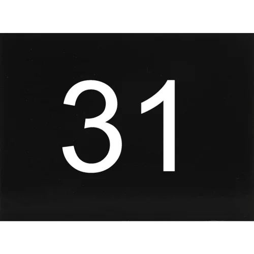 számtábla öntapadó 40x30 mm Nr. 31 műanyag fényes fekete