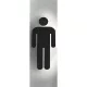 WC szimbólum férfi öntapadós 48 x 150 mm rozsdamentes szálcsiszolt