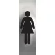 WC szimbólum hölgy öntapadós 48 x 150 mm rozsdamentes szálcsiszolt