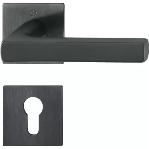 HOPPE DALLAS laposrozettás kilincsgarnitúra fekete matt PZ