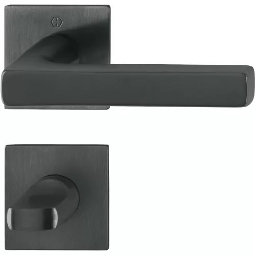 HOPPE DALLAS laposrozettás kilincsgarnitúra fekete matt WC