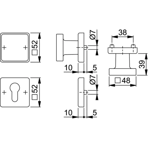 HOPPE AUSTIN tűzgátló gomb/kilincs garnitúra nemesacél matt