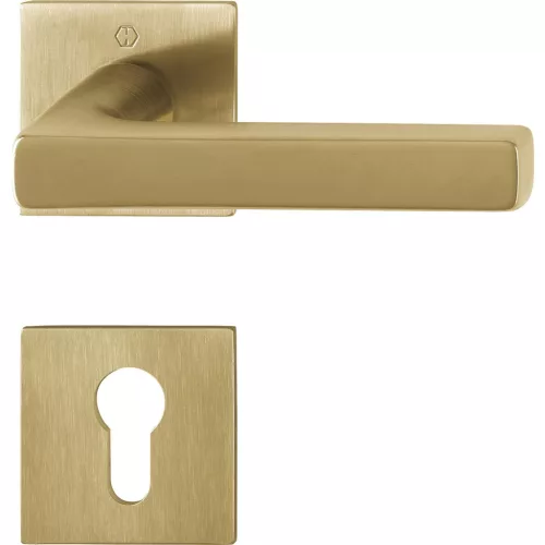 HOPPE DALLAS rozettás kilincsgarnitúra szögletes világos réz PZ