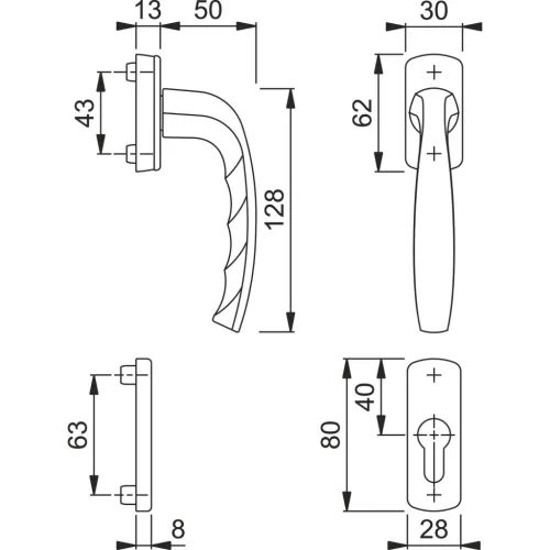 HOPPE NEW YORK belső ablakkilincs-félgarnitúra  ezüst eloxált